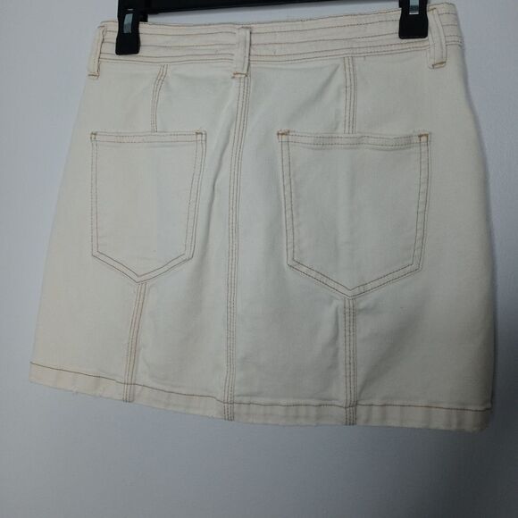 Free People ivory jean skirt size 27 - Picture 3 of 6